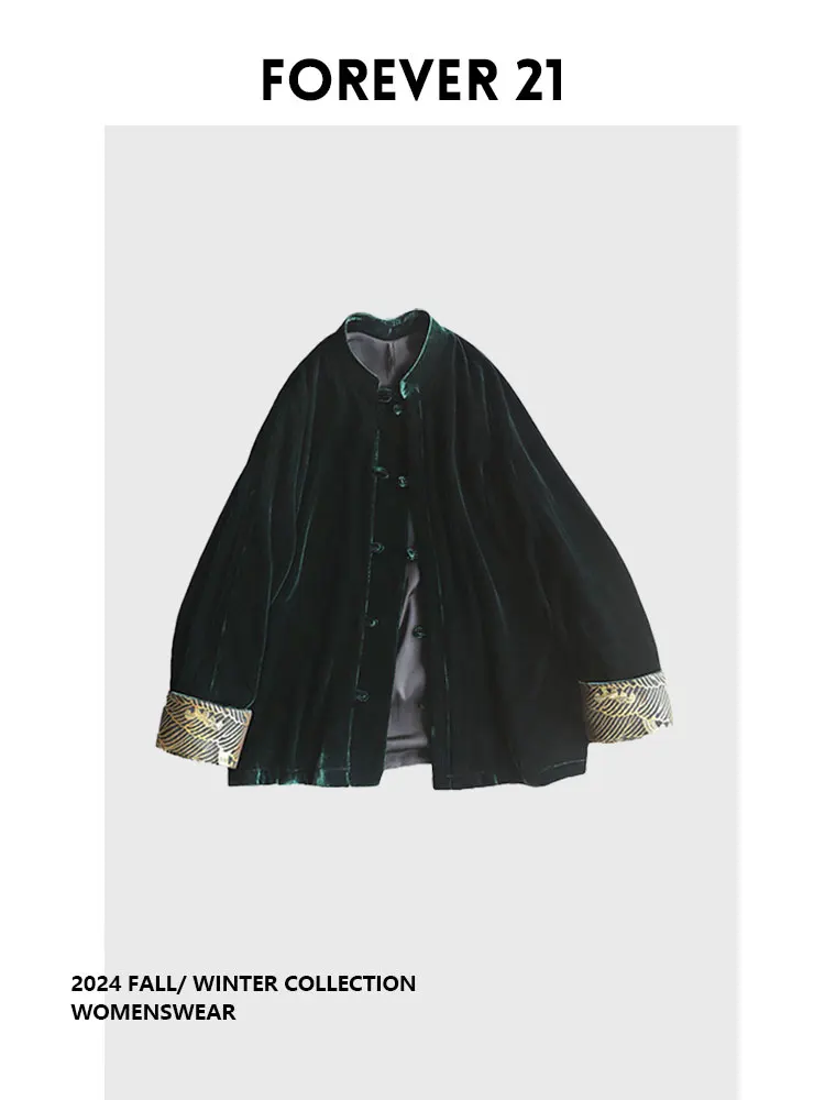 

Новая модель женского пальто Forever 2 Design Sense Patchwork Jaet в стиле реформированного китайского костюма Тан, осенний длинный плащ 2025 года