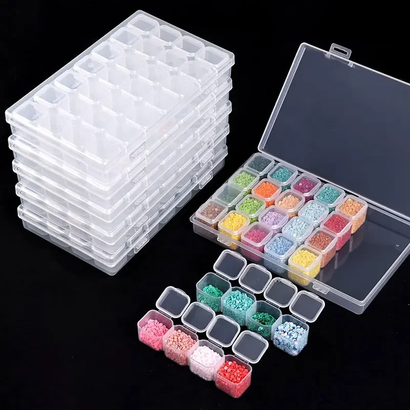 

28Grids Clear Diamond Painting Storage Containers Embroidery Box Cross Stitch Accessories DIY Craft Storage Containers Bead Case