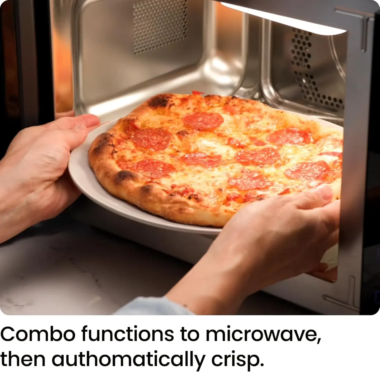 MicroCrisp Countertop Microwave Oven and Convection Oven, with Integrated Crisper, Guided Touchscreen Interface, 10 Powe