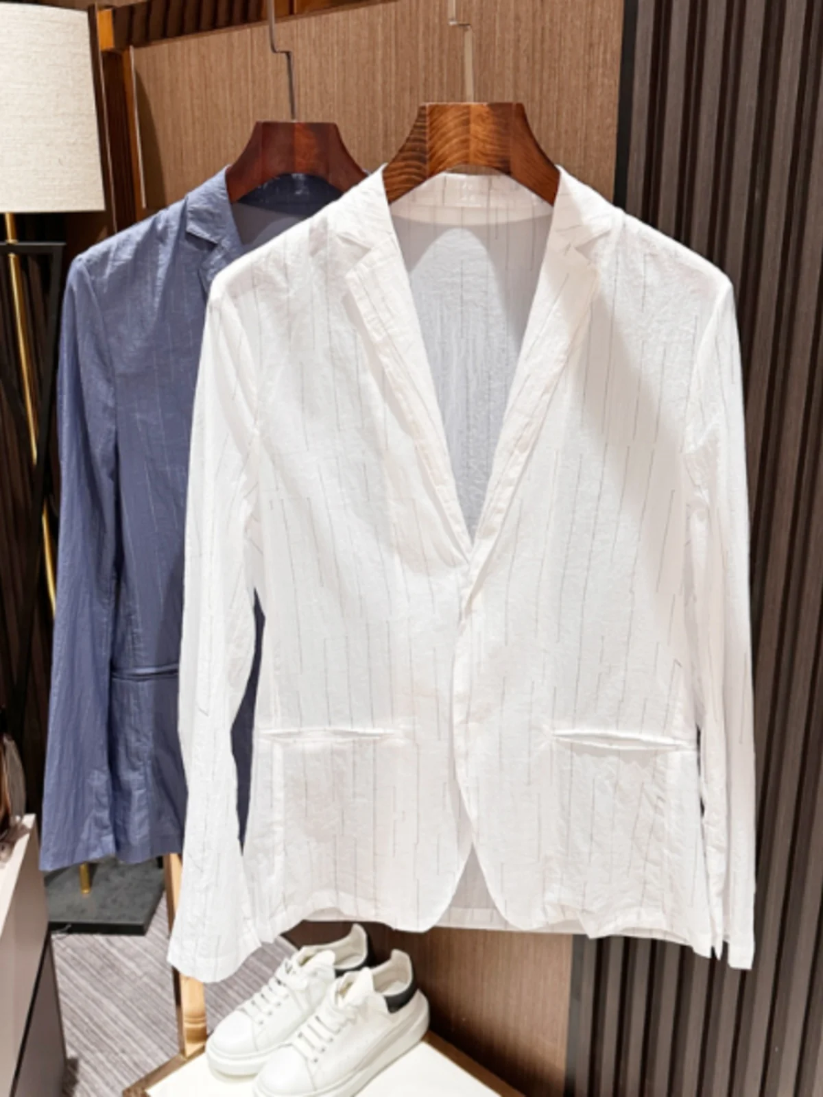 

Ultra-Thin Summer New Men's Casual Suit Lightweight Breathable Versatile Busin Casual Nylon Fiber Sun Protection Clothes