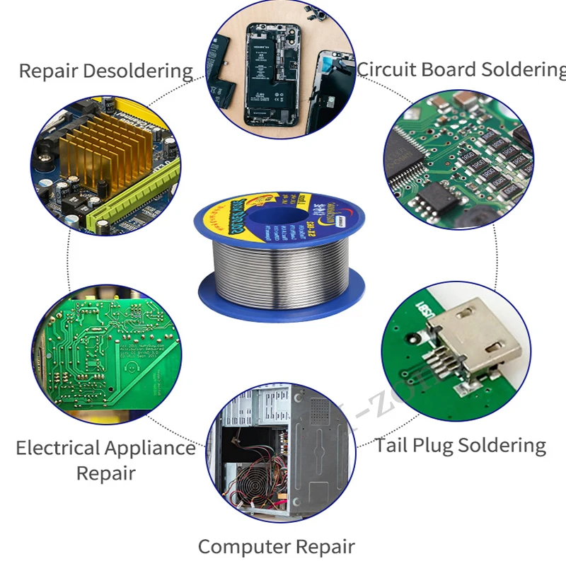 MECHANIC SX-862 60g Double Hole Rosin Core Solder Wire 183℃ Melting Point Solder Flux 1-3% No-residue High Purity Welding Cable