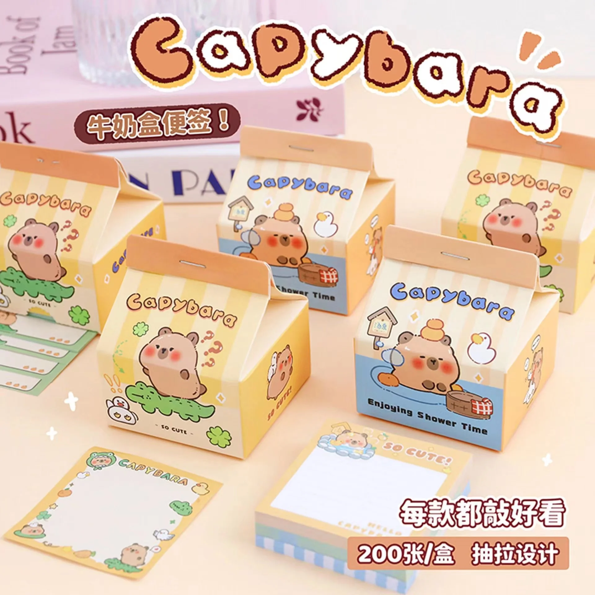 journaling supplies Aesthetic Office accessories to do list Scratch paper Kawaii Stationery supplies capybara Notepad memo pad