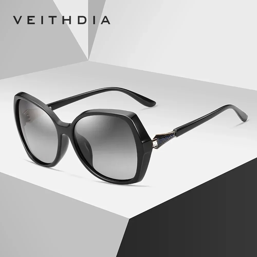 VEITHDIA ماركة النظارات الشمسية الاستقطاب UV400 عدسة النظارات الشمسية مصمم خمر السيدات فراشة نظارات الموضة للإناث FA73026