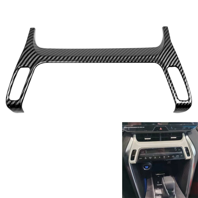 For Toyota Harrier Venza XU80 2020 2021 2022 ABS Carbon Fiber Car Central Control Air Condition A/C Frame Cover Trim