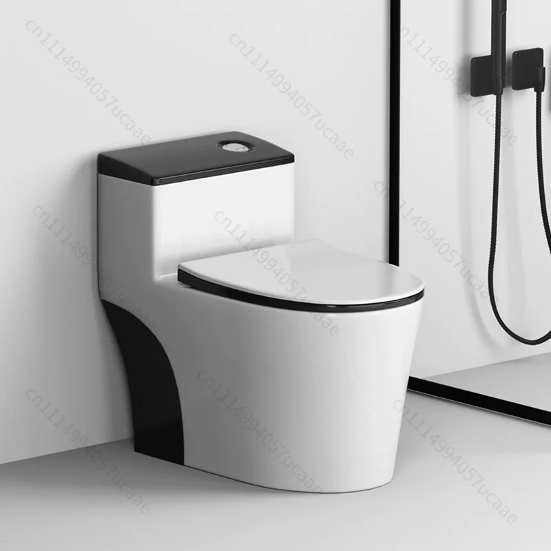 Luxury Modern Bathroom One-Piece Ceramic Toilet Bowl Square Marble Design with Gold Line Elongated Floor Mounted