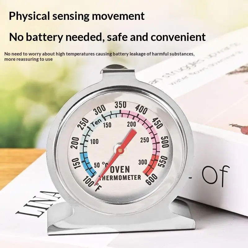 1Pcs Kitchen Tools 300°C Stainless Oven Thermograph Mini Dial Stand Up Temperature Meter BBQ Thermograph Household Oven Cookware