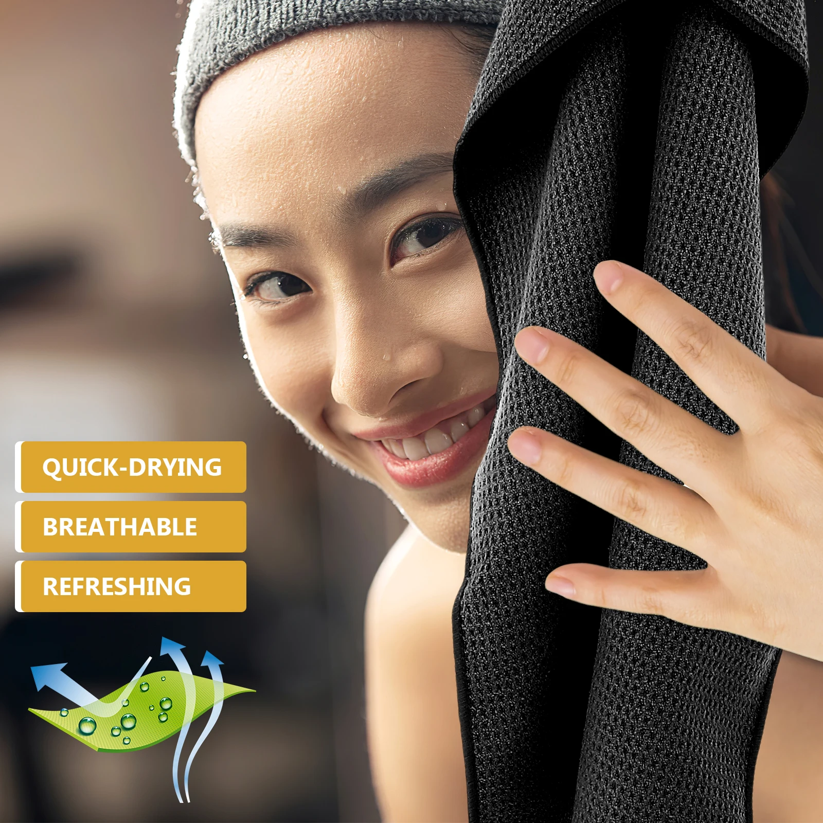 

Golf Towel Microfiber 85 Polyester 15 Polyamide Black Sports Towel Hook Men Women Outdoor Golfs Dry Practical Gift