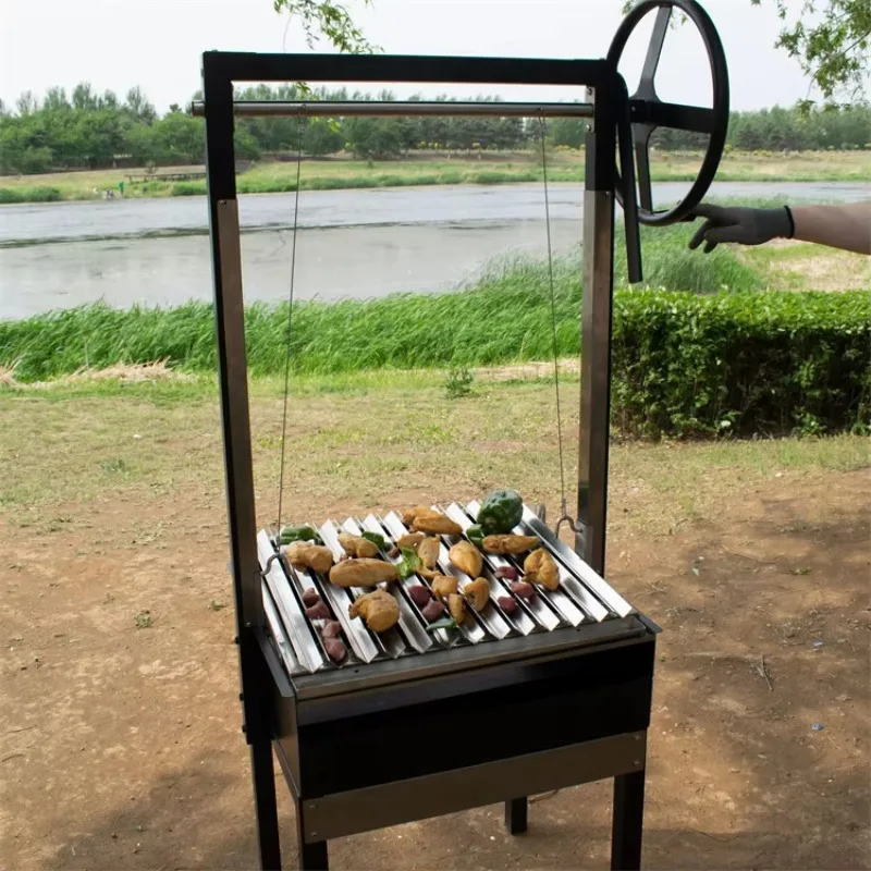 Portable Argentine bbq grill Tabletop Charcoal BBQ Grill Home Use Santa Maria  for Campfire  Party image 6
