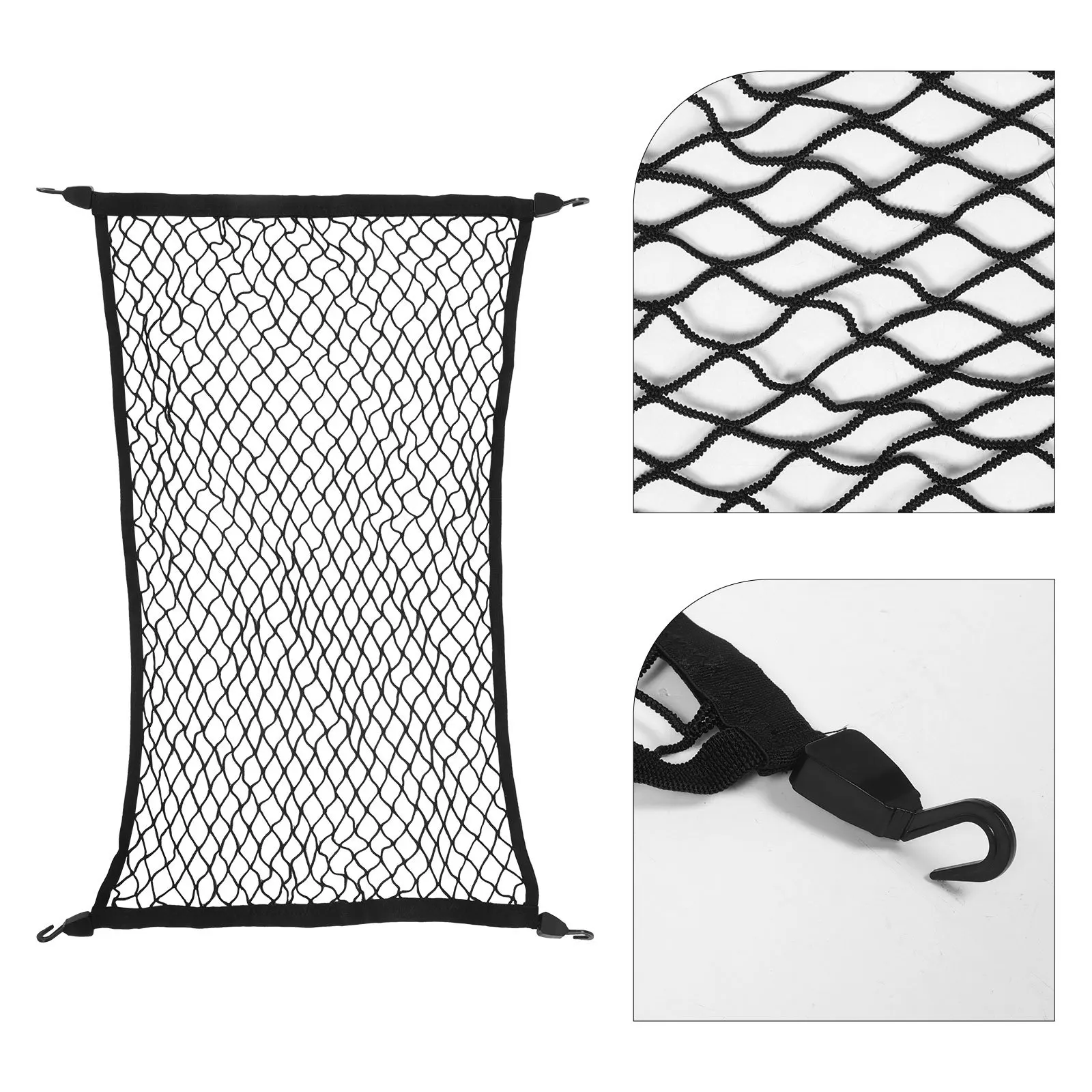 

Cars Rear Cargo Trunk Storage Net Hook Organizer Luggage Fixed Mount Kit Universal Fit Durable Mesh Barrier Cars Box Organizer