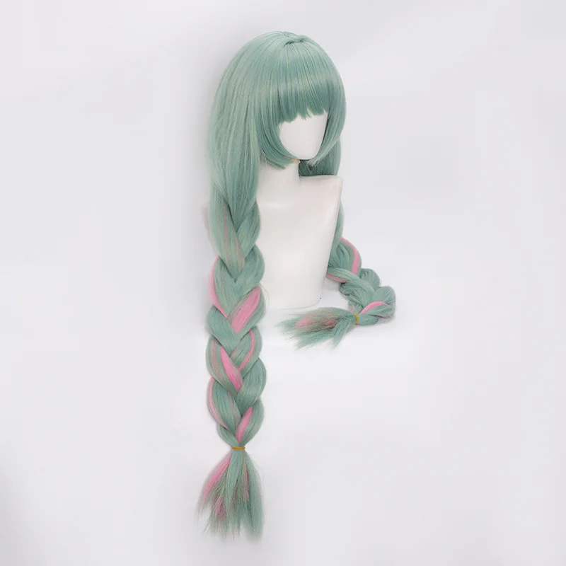 Juego Wuthering Waves Phrolova Cosplay peluca chica verde claro trenzado pelo largo pelucas sintéticas resistentes al calor accesorio de Halloween
