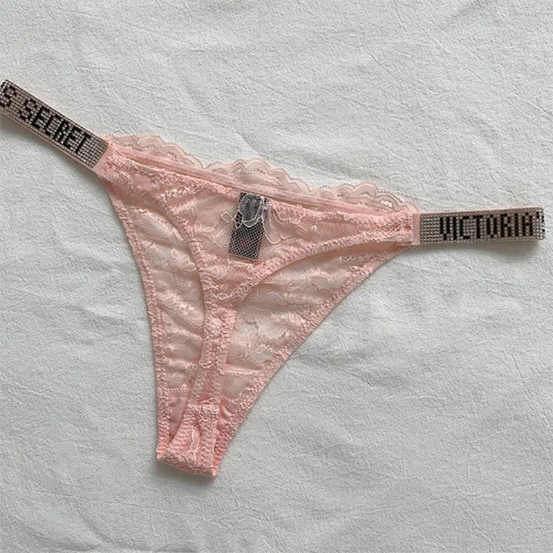 2025 neue Sexy Rosa Marke Dessous Weibliche Intime Unterwäsche Aufstieg Frauen Höschen Bh Strass Brief Komfort Kurze