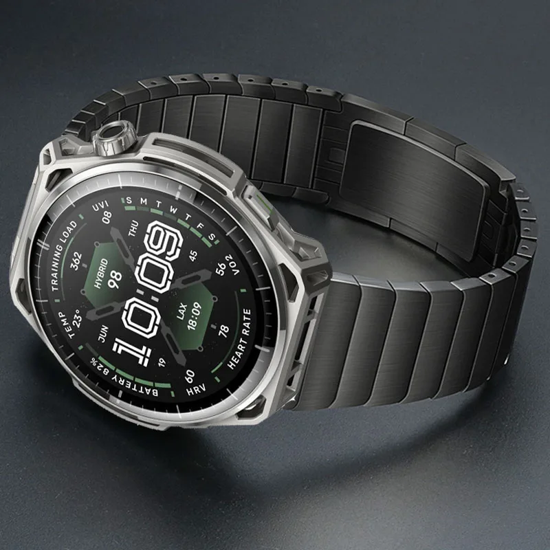 Stainless Steel Link Band For Amazfit Balance 3 2/Cheetah 2 Ultra 47mm Strap For Amazfit Bip Max/Bip 6 5/GTR 4 3 2/Active Max