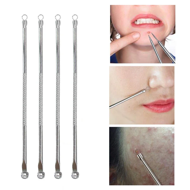 Needles for Squeezing Acne Tools Spoon for Face Cleaning Comedone Extractor Pore Cleaner Black Dot Pimple Blackhead Remover Tool