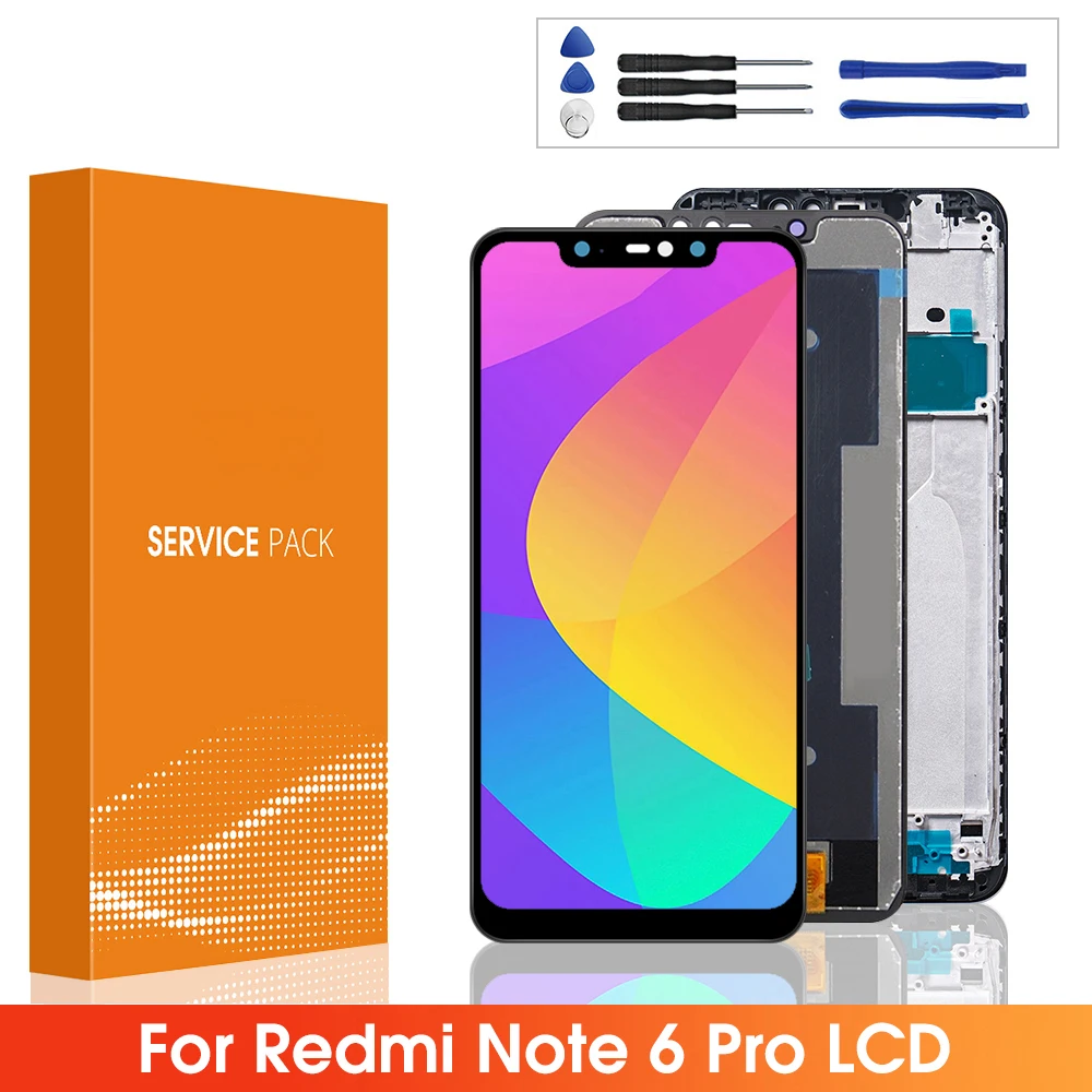 10-Touch Tested Original LCD+Frame For Xiaomi Redmi Note 6 Pro LCD Display Screen Assembly Replacement For Redmi Note 6 Pro LCD