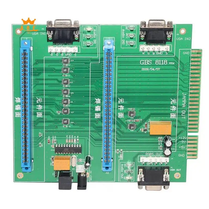 

Игровая плата A08E-GBS-8118 2-в-1 с переключателем управления VGA CGA Multi JAMMA и пультом дистанционного управления D5271A