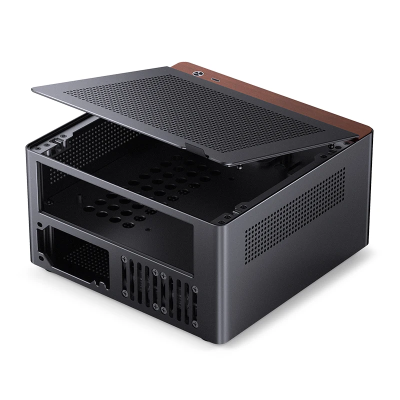 JONSBO N10/NV10 ITX Casing MINI Aluminium Aloi 1U FLEX Catu Daya Sasis Komputer Kantor Desktop