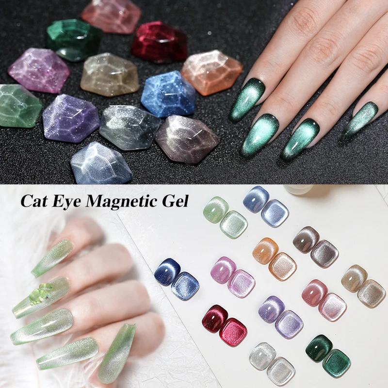 Arte Clavo 10ml 11 Colors Crystal Transparent Cat Eye Gel Nail Polish Jelly Nude Nail Art Gel Lacquer Magnetic UV Gel Varnish