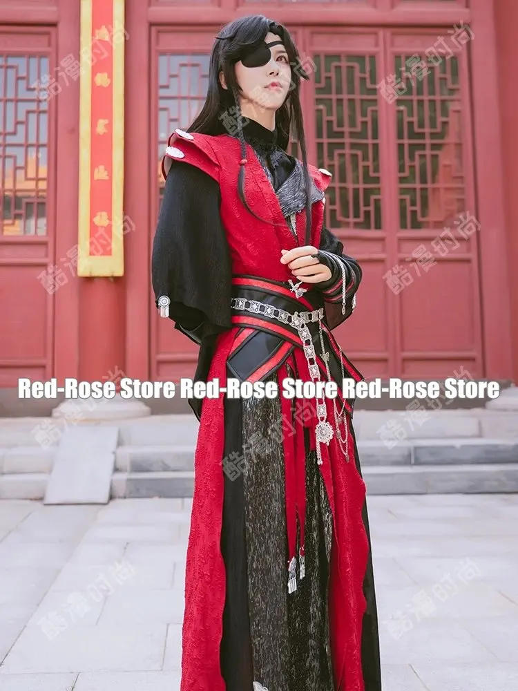 Anime Heaven Official's Bless Huacheng Cos Suits Blakc and Red Outfits Hanfu Full Set Tian Guan Ci Fu Cosplay Hua Cheng Costume