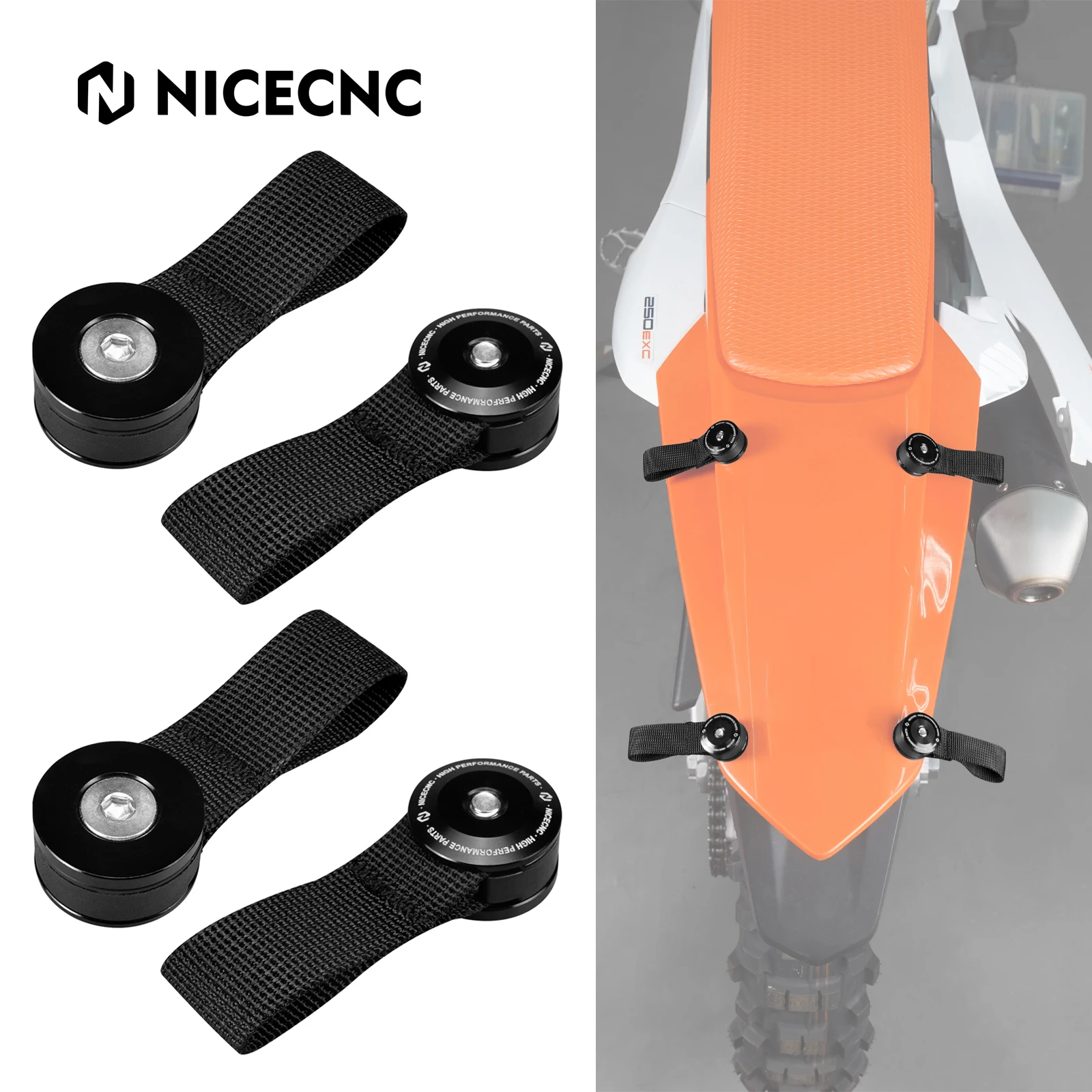 

M6 Motocross Rackless Bags Tie Down OS-Rack Loops for KTM 125 200 250 300 350 400 450 500 501 SX SX-F EXC TPI EXC-F XC XC-F XC-W