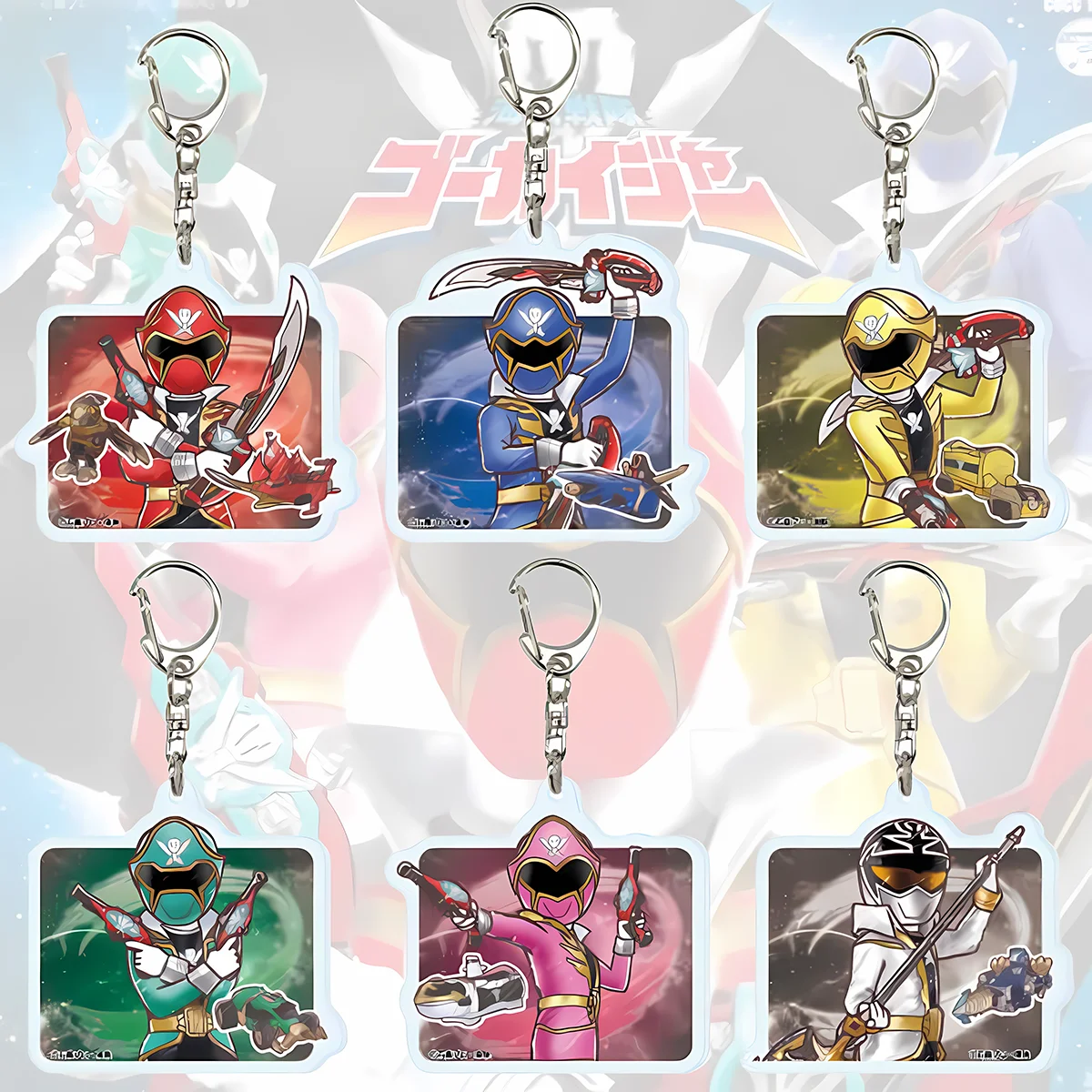Anime Kaizoku Sentai Gokaiger Neuer 6 cm großer Acryl-Schlüsselanhänger, Super Sentai-Charakterdesign, Muttertagsgeschenk für Anime-Fans, Sammlerstück