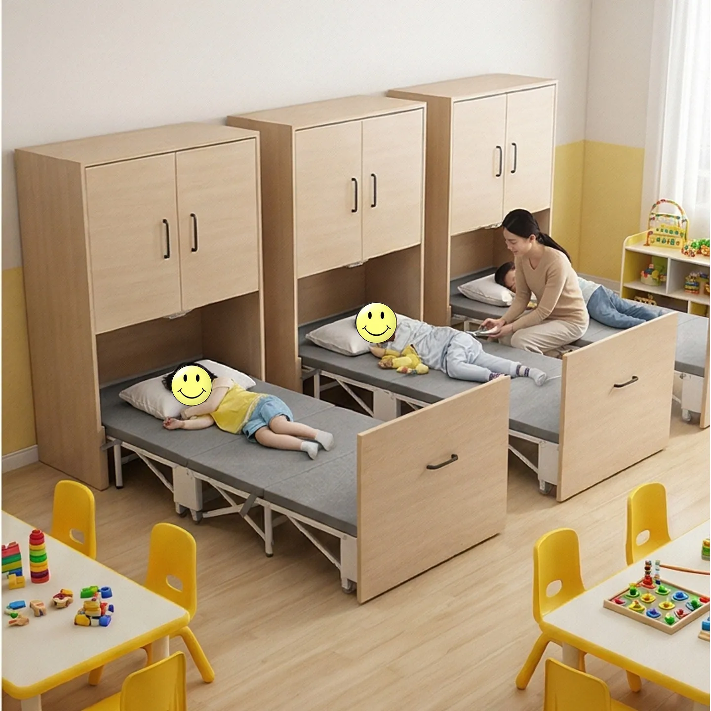 Foldable bed office lunch break single solid wood wardrobe pull-out 60% off with storage storage combination invisible bed