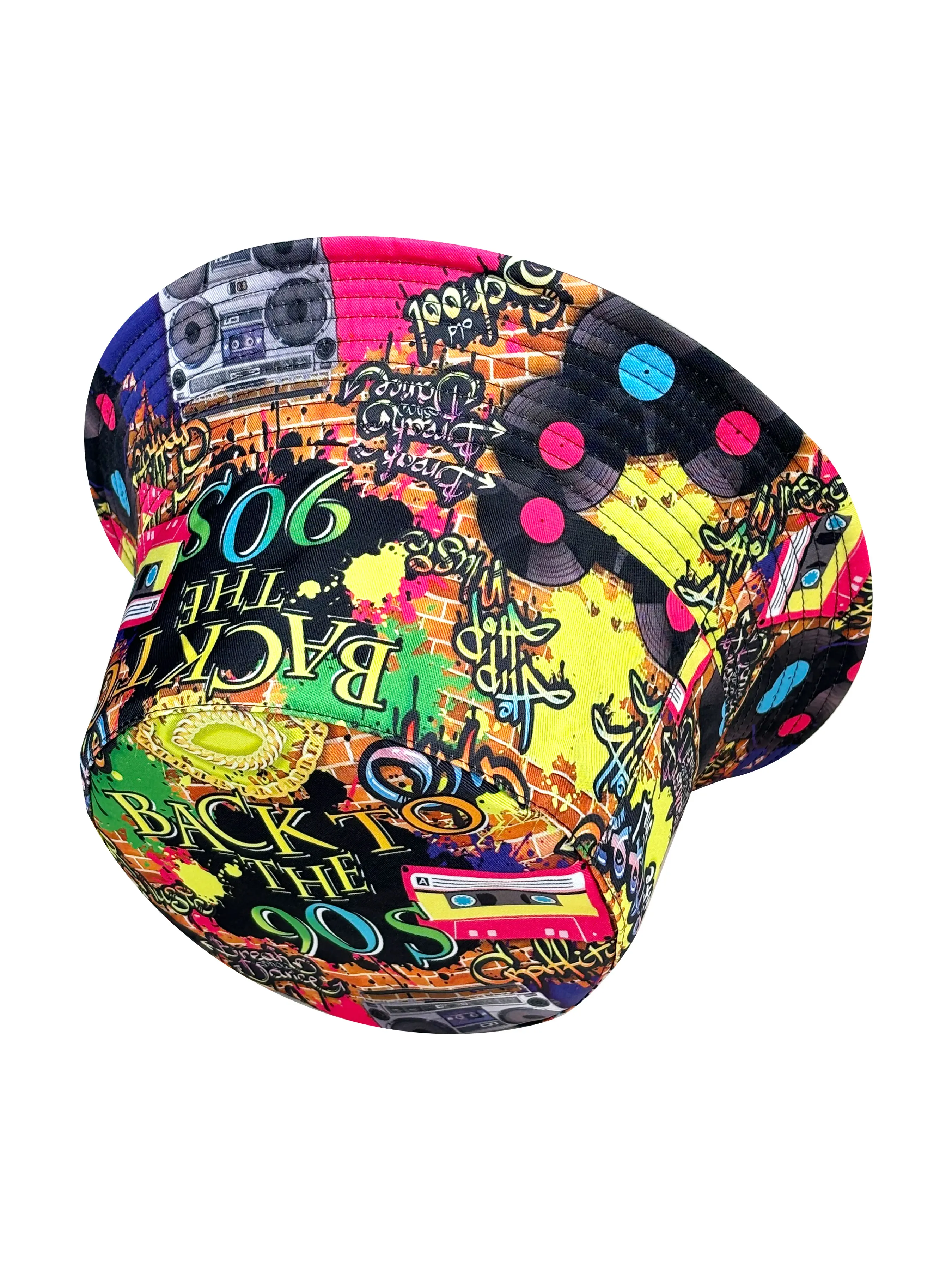 Fashion Retro Graffiti 80s 90s Bucket Hat for Men Women Funny Summer Spring Beach Fishing Hat Packable Outdoor Sun Fisherman Hat view 5