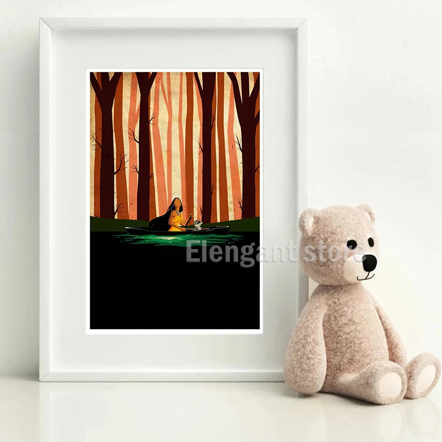 كلاسيكي ديزني ملصق فيلم مجمد للبنات ، الأميرة آنا وإلسا طباعة فنية ، لوحة قماشية عتيقة ، ميريدا شجاعة ، ديكور جداري #4