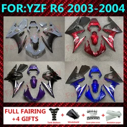 오토바이 전체 페어링 키트, 야마하 YZF R6 03 04 YZF-R6 2003 2004 모델 차체 ABS 플라스틱 페어링 키트, zxmt