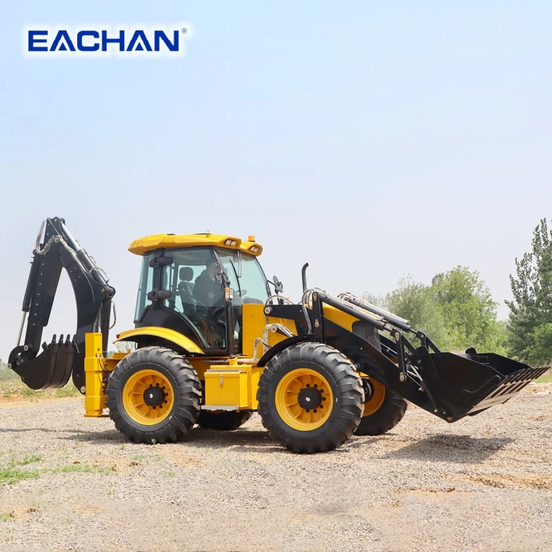 4WD Hydraulic Backhoe Loader Diesel Wheel Backhoe Loader Compact Farm Construction Machinery CE EPA Free Shipping Customized