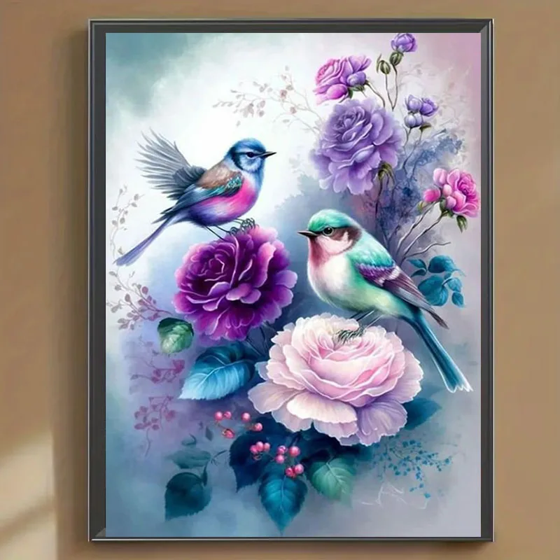 1 Set of Bird Song Flower Fragrance Diamond Painting Set, DIY Adult Full Diamond Home Decoration, Adult, Frameless Art Crafts - view 3