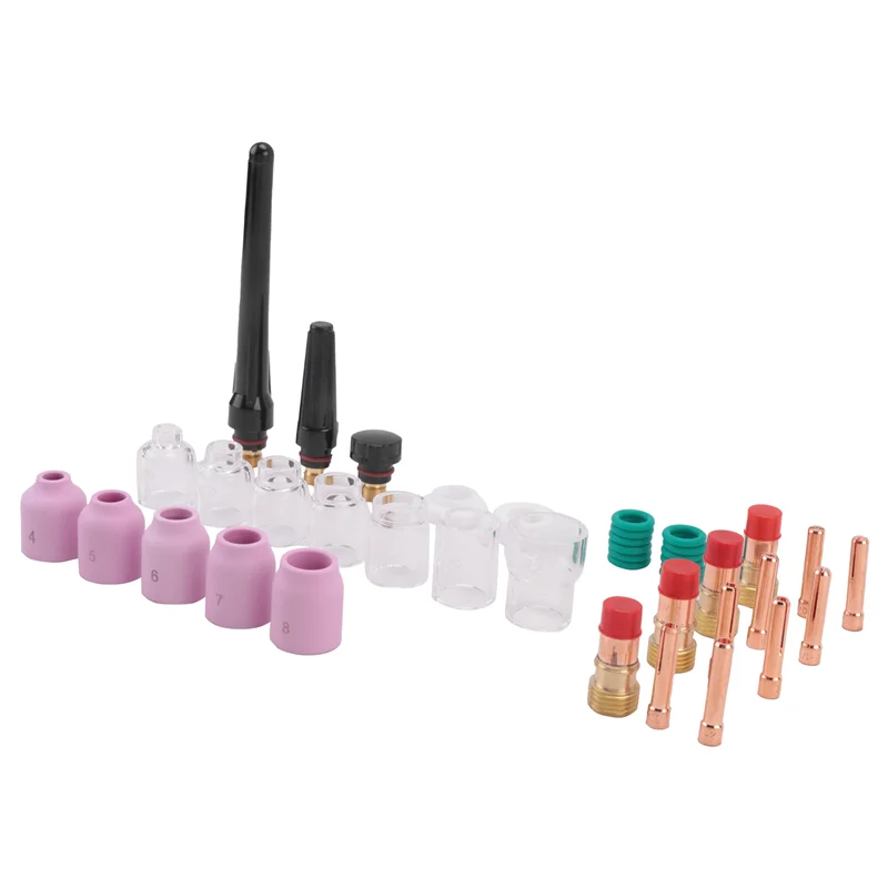 

AT63-41 шт./лот, насадка для сварочной горелки TIG, кольцевая крышка, газовая линза, стеклянная чашка, комплект для сварочных принадлежностей WP17/18/26, набор инструментов