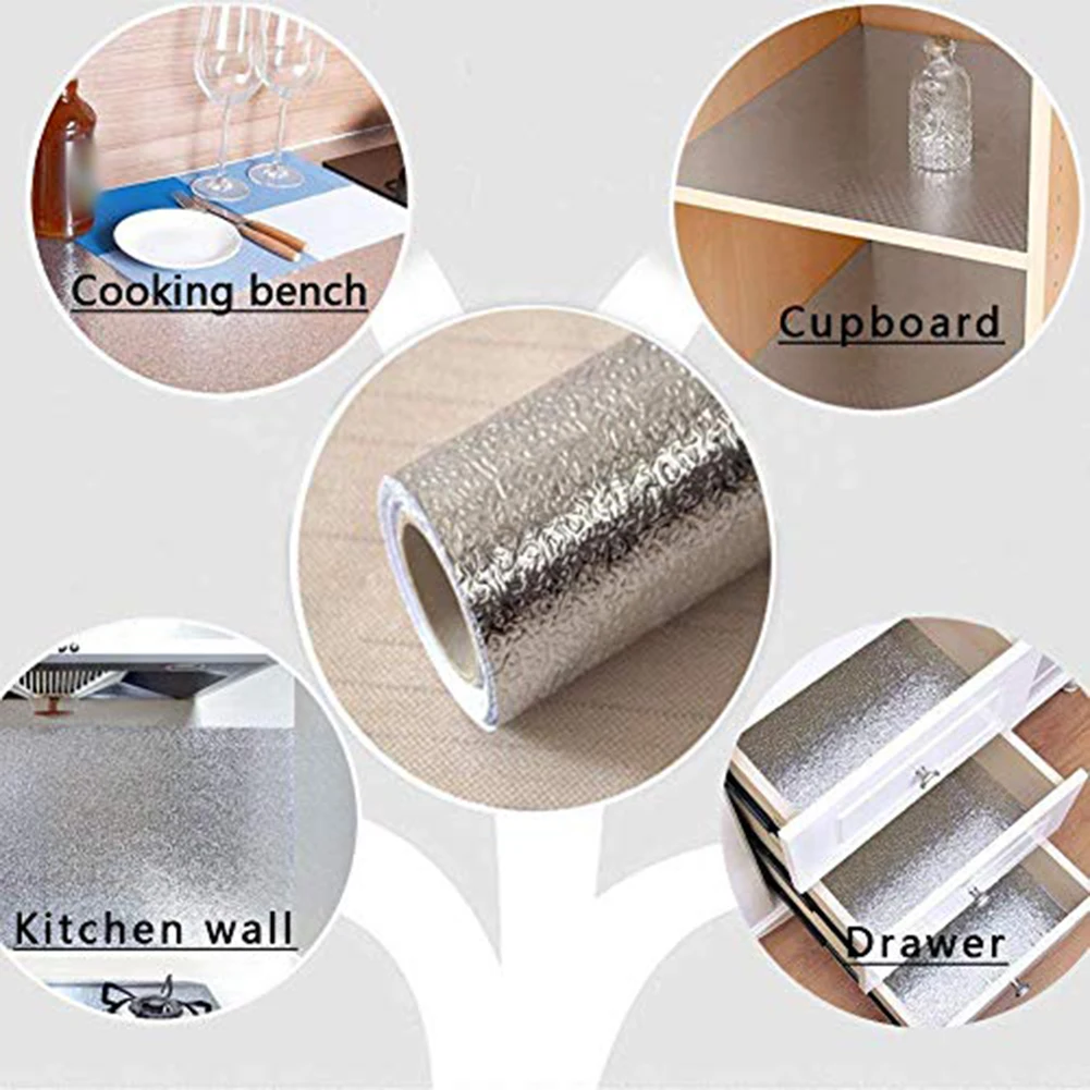 Kitchen Wall Protector Aluminum Foil Splashback Dust-proof Easy To Clean Fashionable Heat-resistant Long-lasting