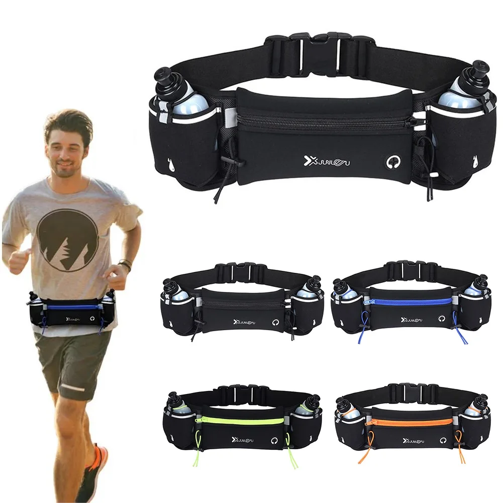 Running Hydration Waist Bag With Two Water Bottle Marathon Trail Running Waist Pack Sports Phone Holder Fanny Pack Running Belt