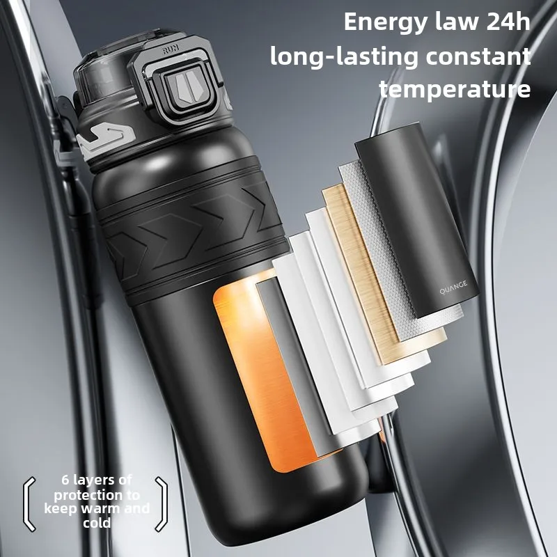 Xiaomi quanGe copo de isolamento copos de água de grande capacidade para homens e mulheres estudantes 316 copos de aço inoxidável copo de palha portátil