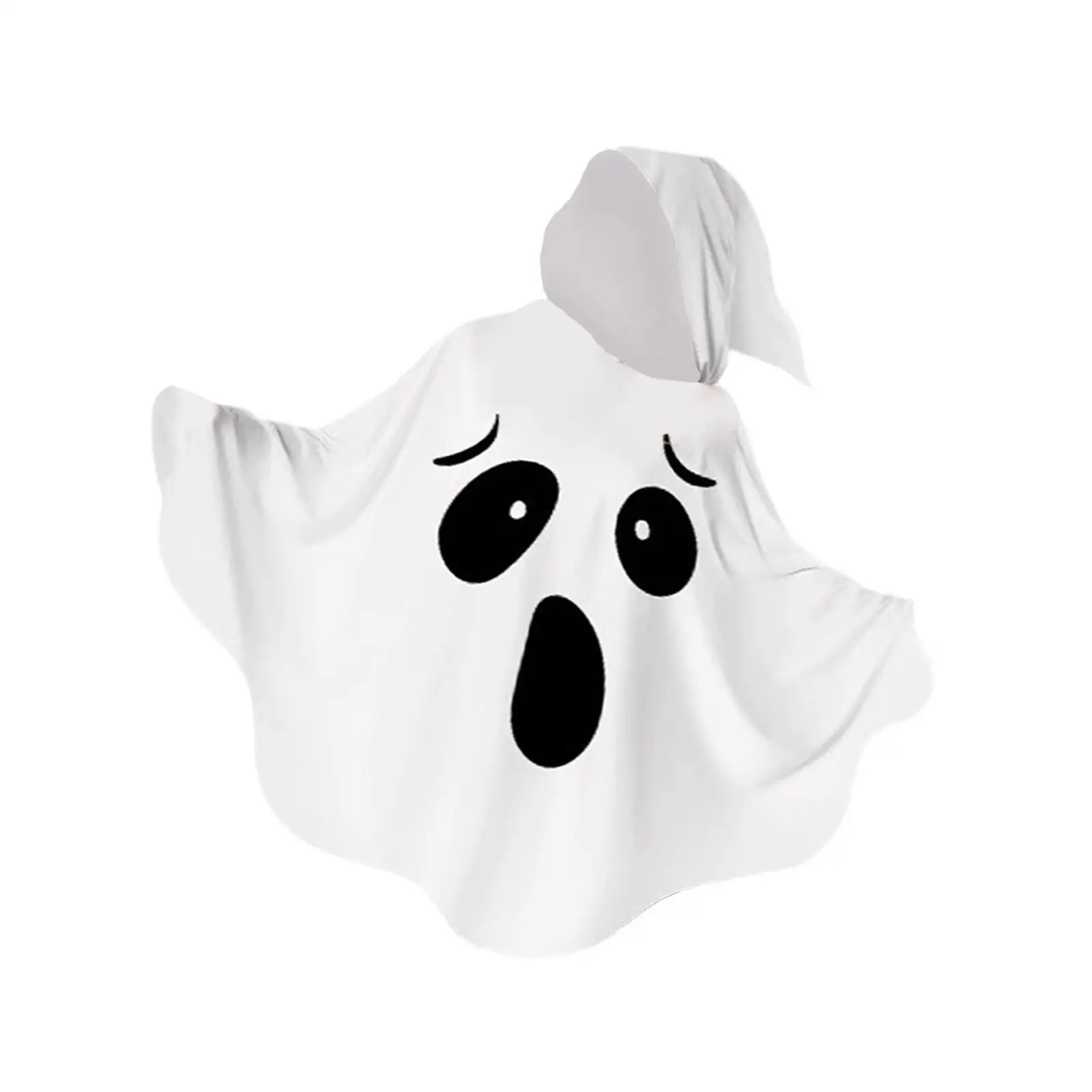 ハロウィン ゴーストコスチューム 装飾的なかわいいドレスアップ フード付きケープ衣装 カーニバル ロールプレイング、テーマパーティー、ステージパフォーマンス用