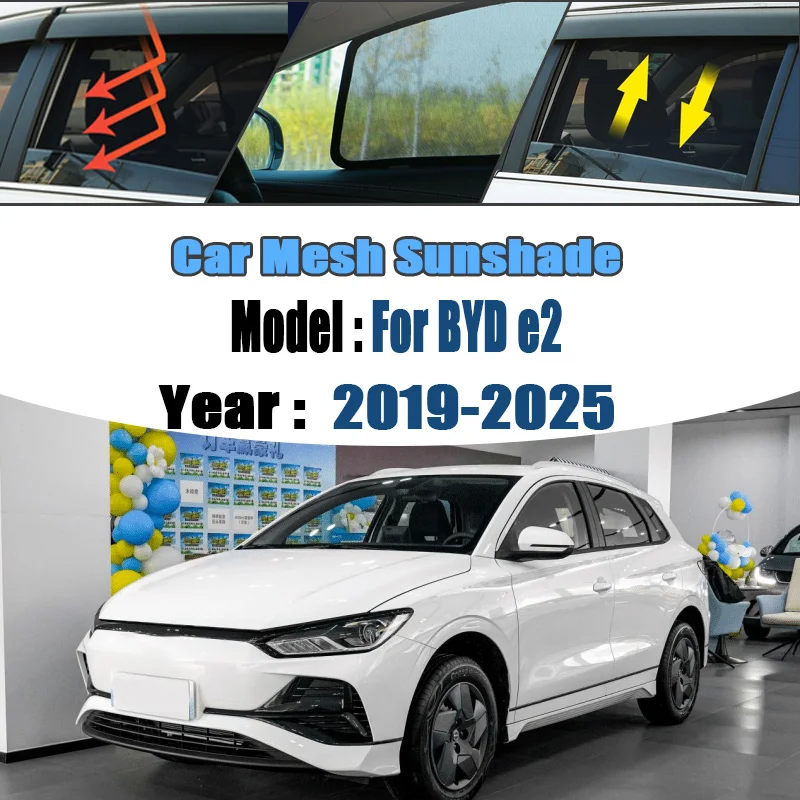 For BYD e2 hatchback 2019-2025 Car Mesh Shades Auto Accessories Window Sunshades Sunscreen Sun Visors Privacy Curtains Mosquitos