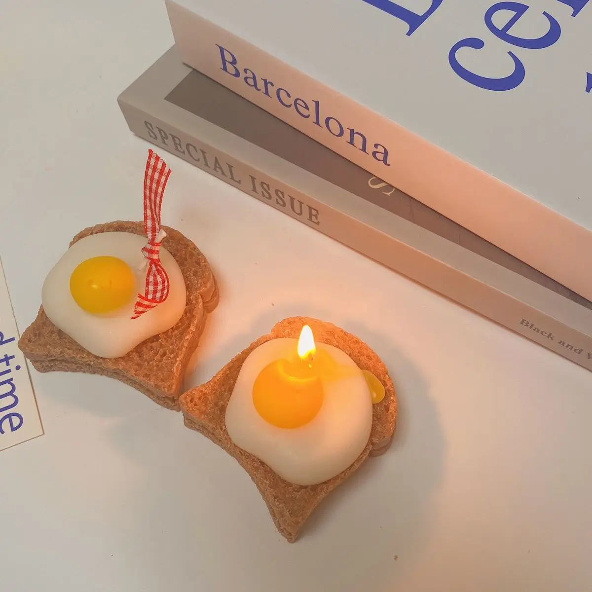 Bread Omelette Scented Candle Soy Wax Cute Food Candles Aromatherapy Creative  Birthday Gift Smoke-free Home Decoration Candles