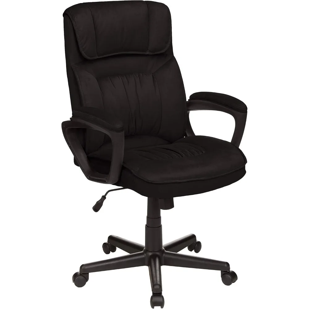 Swiveling Computer Armchair Desk Computer Chair - Adjustable Black Game Chair Special Ultra-Soft Microfiber Lumbar Support