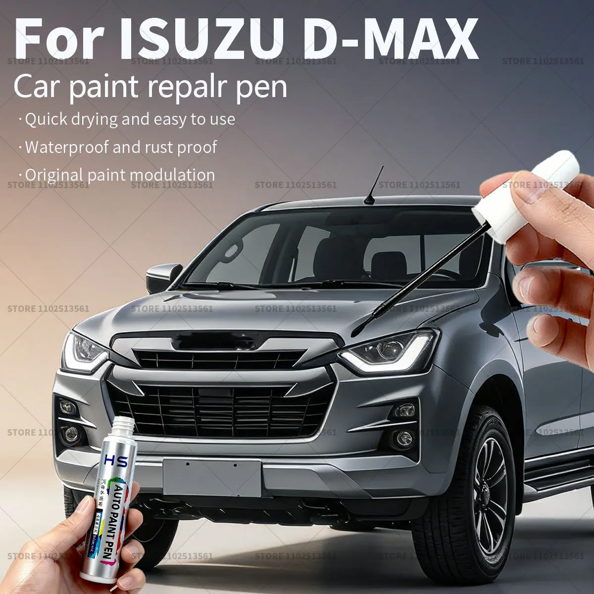 Car Paint Repair Pen Paint Scratch Repair Accessories For ISUZU D-MAX Bolt Black Granite Grey Magnetic Red Mineral White Blue