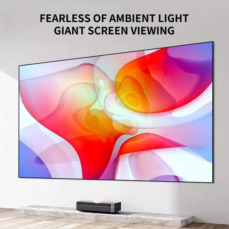 100-120inch ALR UST Projector Screen PET Crystal CLR Ambient Light Rejecting Fixed Frame for Ultra Short Throw Laser Projectors view 2