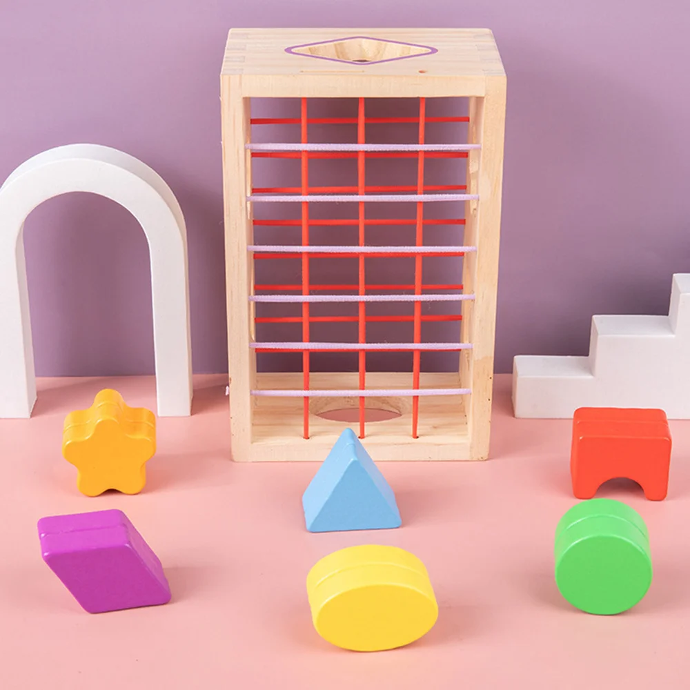 Juguete clasificador de formas para niños, caja de bloques a juego con formas de madera, juguete educativo para niños