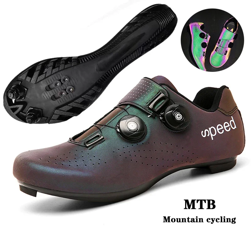 Novos sapatos de ciclismo dos homens spd com bloqueio de bicicleta de estrada sapatos esportivos de corrida ao ar livre montanha mtb pedal sapatos esportivos masculinos 37-47 #