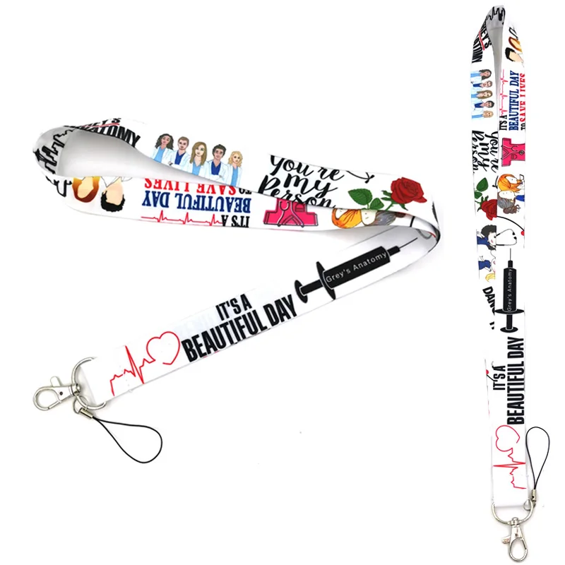 Grey's Anatomy tv show doctors Neck keychain necklace Anime Cartoon Neck Strap Lanyard ID badge holder Keychain Lanyards gifts