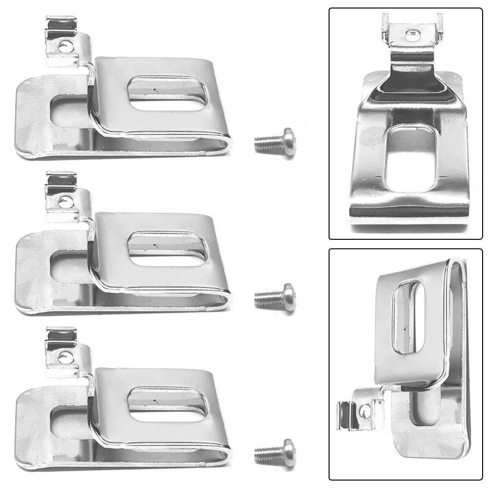 

Waist Buckle Clips Buckle Belt Hooks Drills Tools Hand Tool Drivers Parts Replacement Parts Silver Steel With Screw