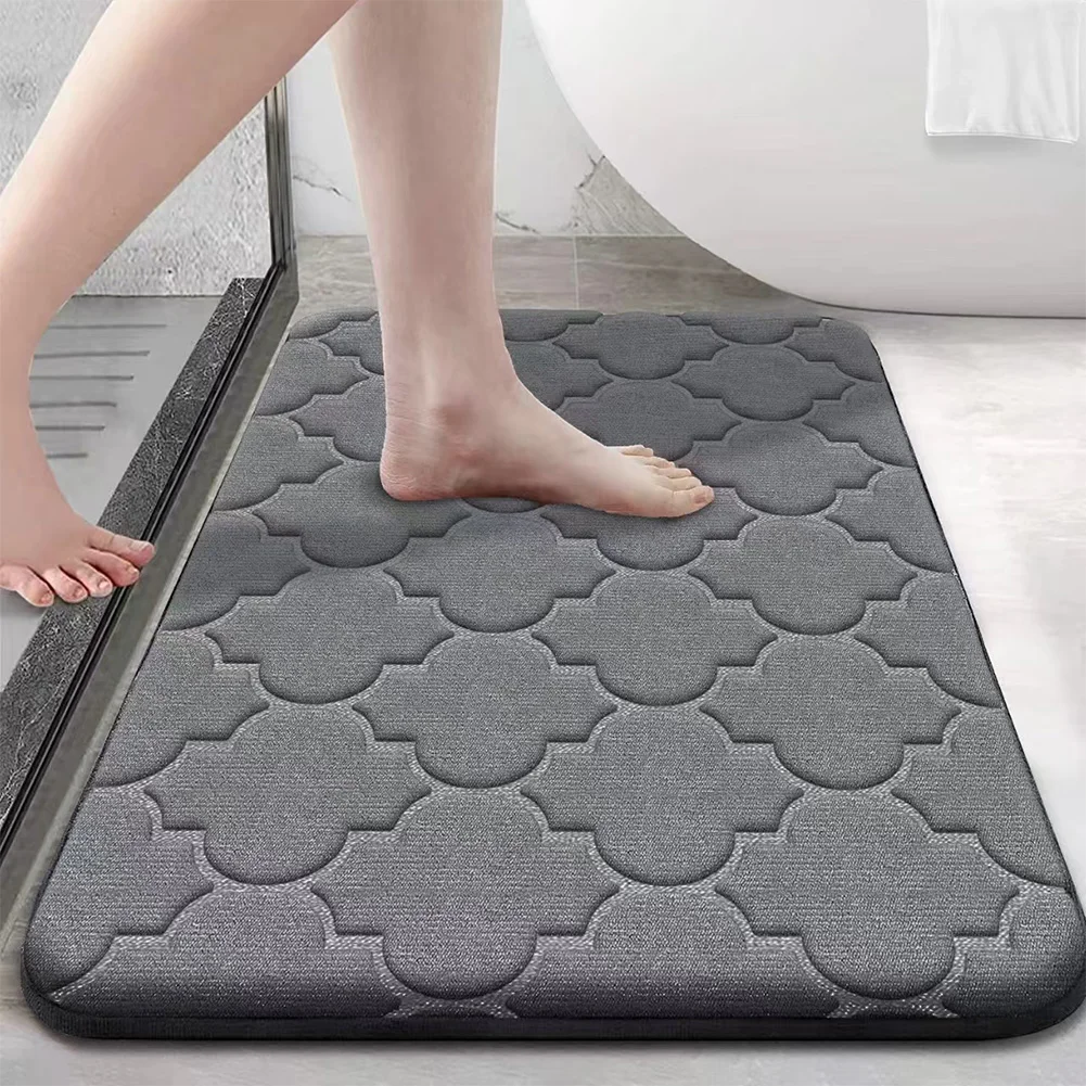 Bathroom Rugs Ultra-Soft Memory Foam Bath Mat Absorbent Non-Slip Machine Washable Mats For Bedroom Kitchen