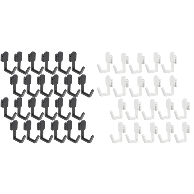 24Pcs Pegboard Hooks J Shape Pegboard Hook Peg Board Tool Organizer Replacement Parts , White