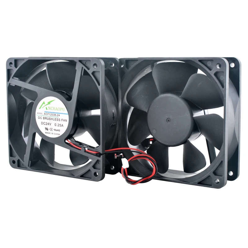

ACP12038 12 см 120 мм вентилятор 120x120x38 мм DC5 В/12 В/24 В 2-контактный осевой вентилятор охлаждающий вентилятор для преобразователя мощности шасси