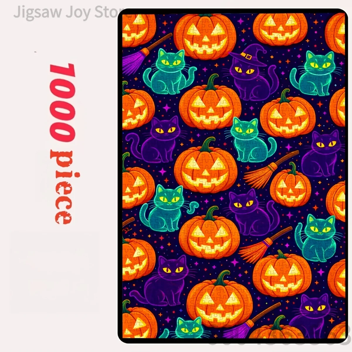 Spooky Cute Halloween Art Puzzle 500 1000 1200 2000 Piece Paper Puzzle Ghost Jack-o-Lantern Home Decoration Gift