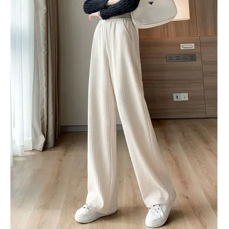 

Corduroy Wide Leg Pants Women's High Waist Autumn 2022 New Fashion Loose Drape Mopping Pants Casual Straight Trousers