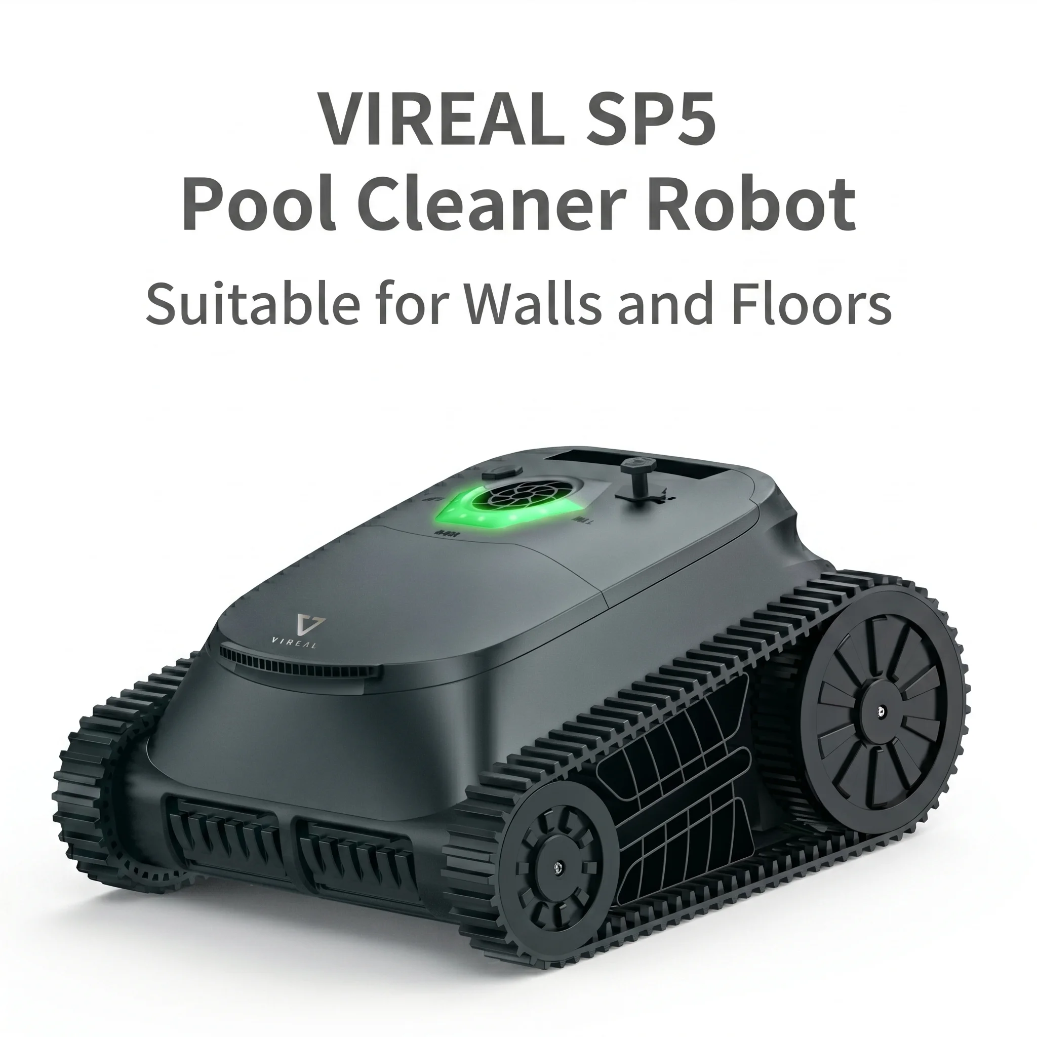 Robot Limpiador de Piscinas VIREAL SP5, Succión de 21 m³/h, 180 Min de Autonomía, Escala Paredes y Líneas de Agua, Inalámbrico, Cubre hasta 300 m² ㎡ Navegación Inteligente